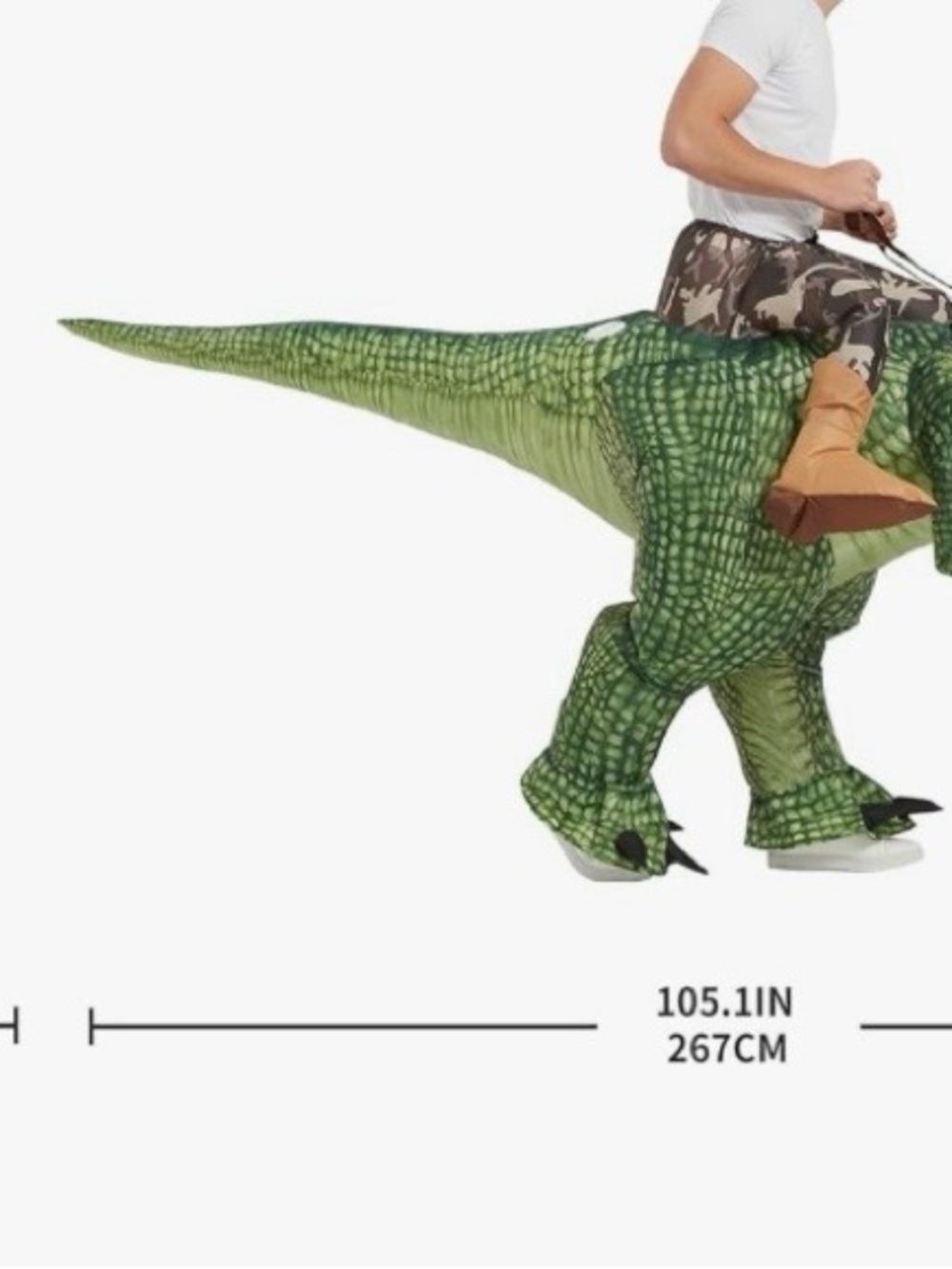 Hysterical T-Rex Inflatable Costume - Adult One Size - Picture 2 of 3